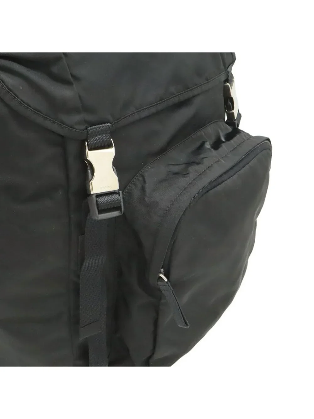 Prada Triangle Logo Backpack Nylon Nero Black Silver